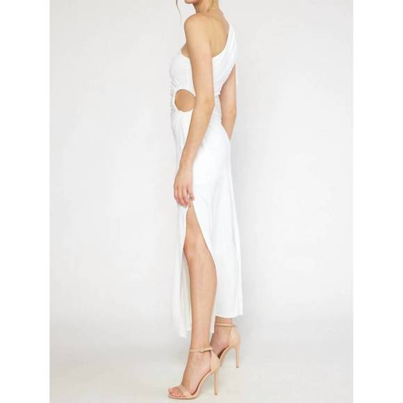 NEW ENTRO single shoulder maxi dress in off white - Picture 3 of 6